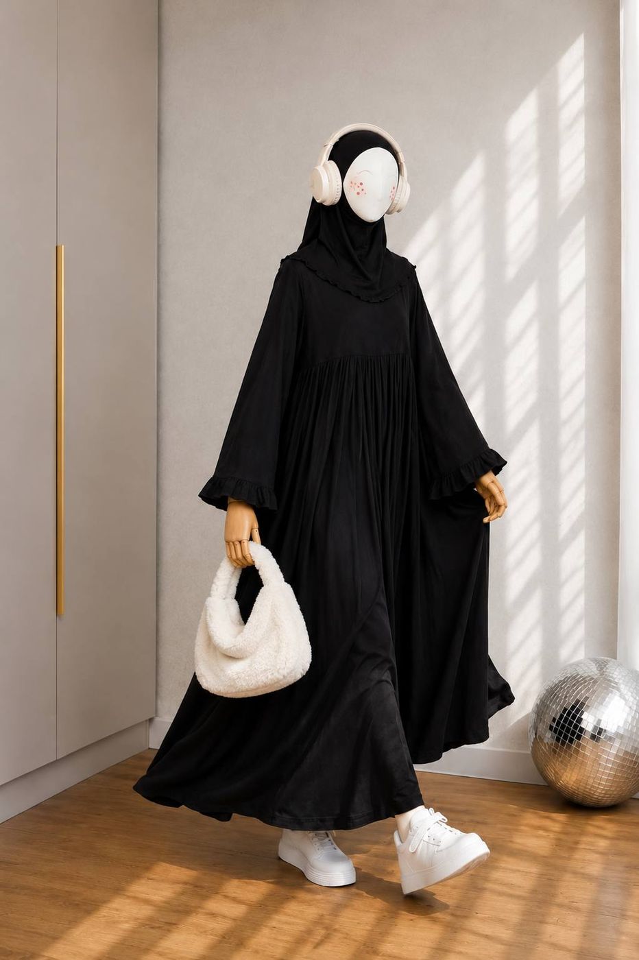 Navy teen dress with a matching khimar